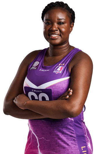 A portrait image of Loughborough Lightning Netball player Sammy Wallace-Joseph
