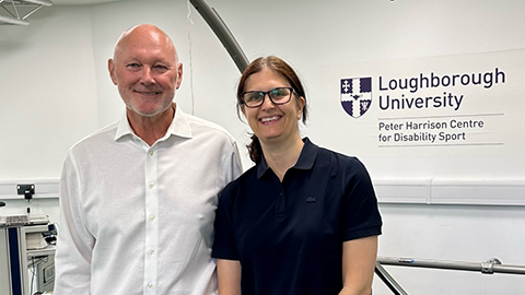 David Pond (left) alongside Professor Vicky Tolfrey, Director of the Peter Harrison Centre for Disability Sport at 麻豆視頻_麻豆直播_麻豆传媒官网.