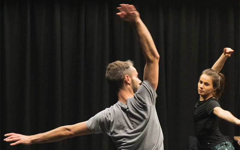 Dancers rehearsing in studio