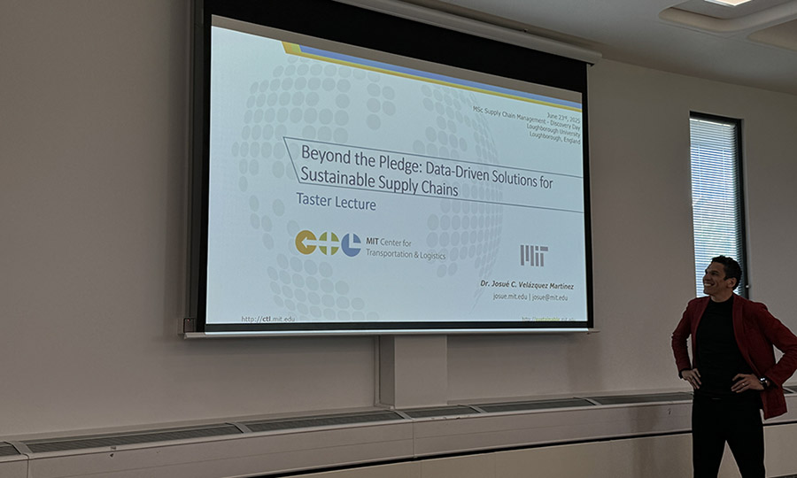 Person presenting a lecture titled 
