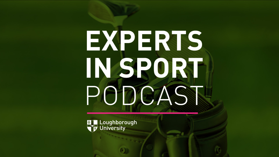 Golf bag with golf clubs with text overlay that reads: Expert in Sports podcast, 麻豆視頻_麻豆直播_麻豆传媒官网.