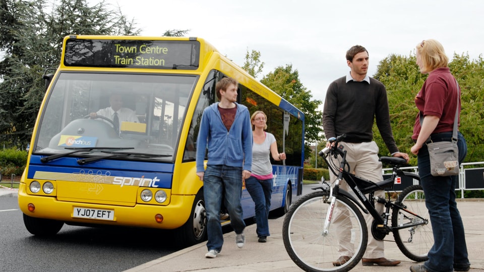 Bus and bike photo