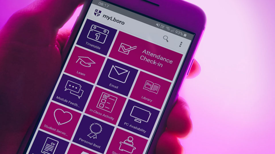 myLboro app running on a mobiles phones