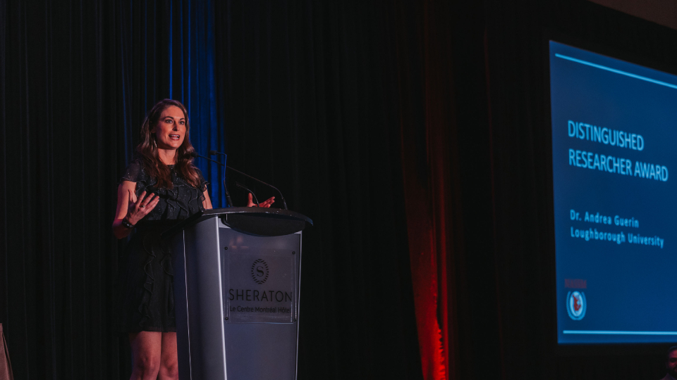 Dr Andrea Geurin, Director of the Institute for Sport Business at 麻豆視頻_麻豆直播_麻豆传媒官网, has been granted the Distinguished Research Award at the North American Society for Sport Management (NASSM) Conference in Montreal, Canada. 