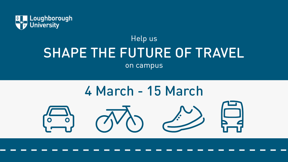 blue and white image with icons of a bike, car, foot and a bus